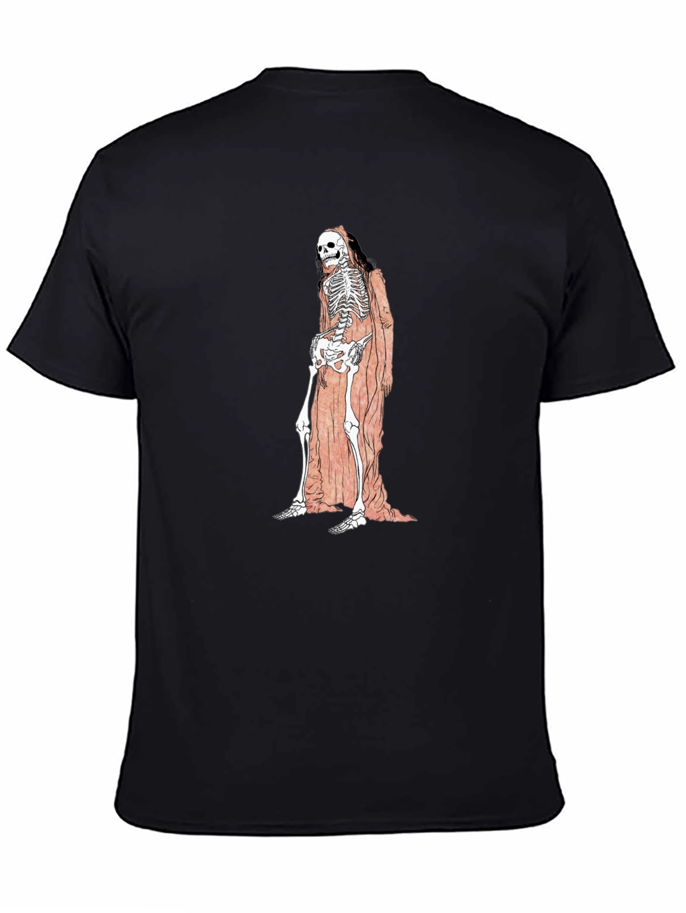 Black Grim Reaper Skeleton Graphic Tee - Unisex Black T-Shirt view 4