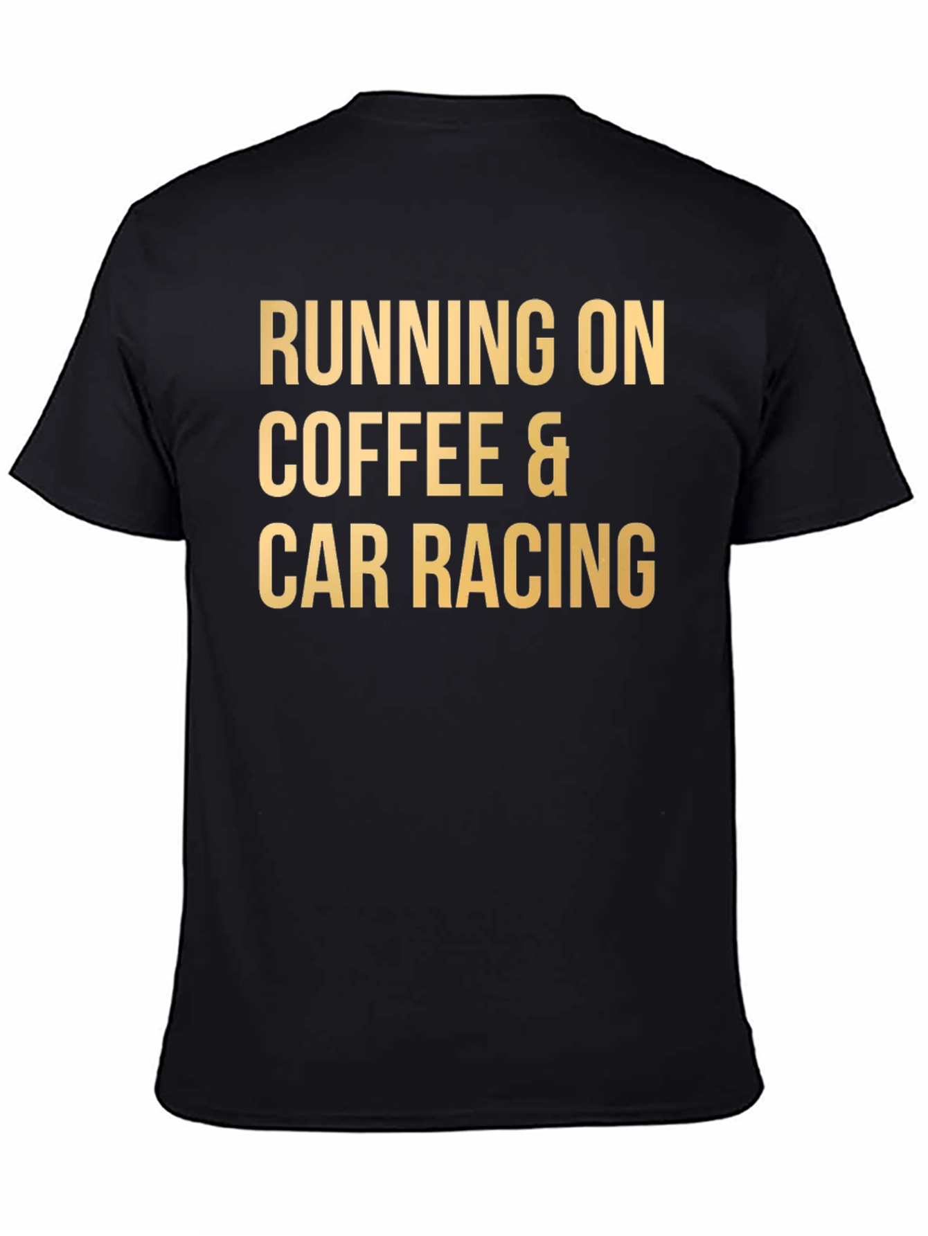 Black Coffee & Car Racing T-Shirt - Black Tee view 4