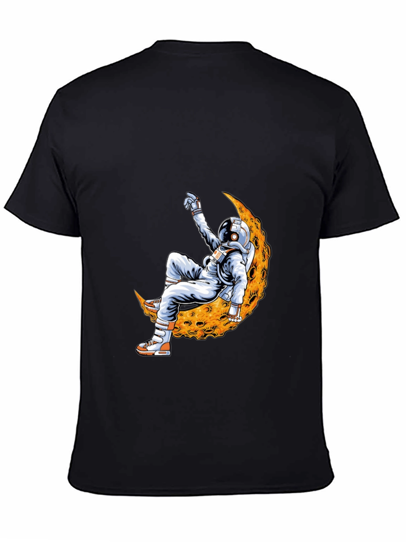 Black Astronaut Moon T-Shirt - Cool Space Design view 4