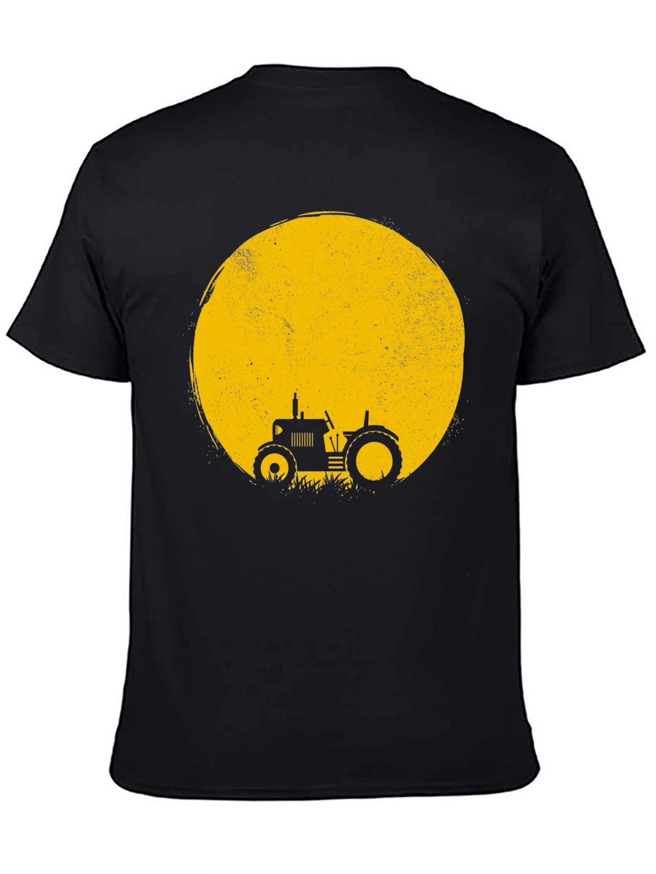Black Tractor Moon Graphic Tee - Black Cotton Blend view 4