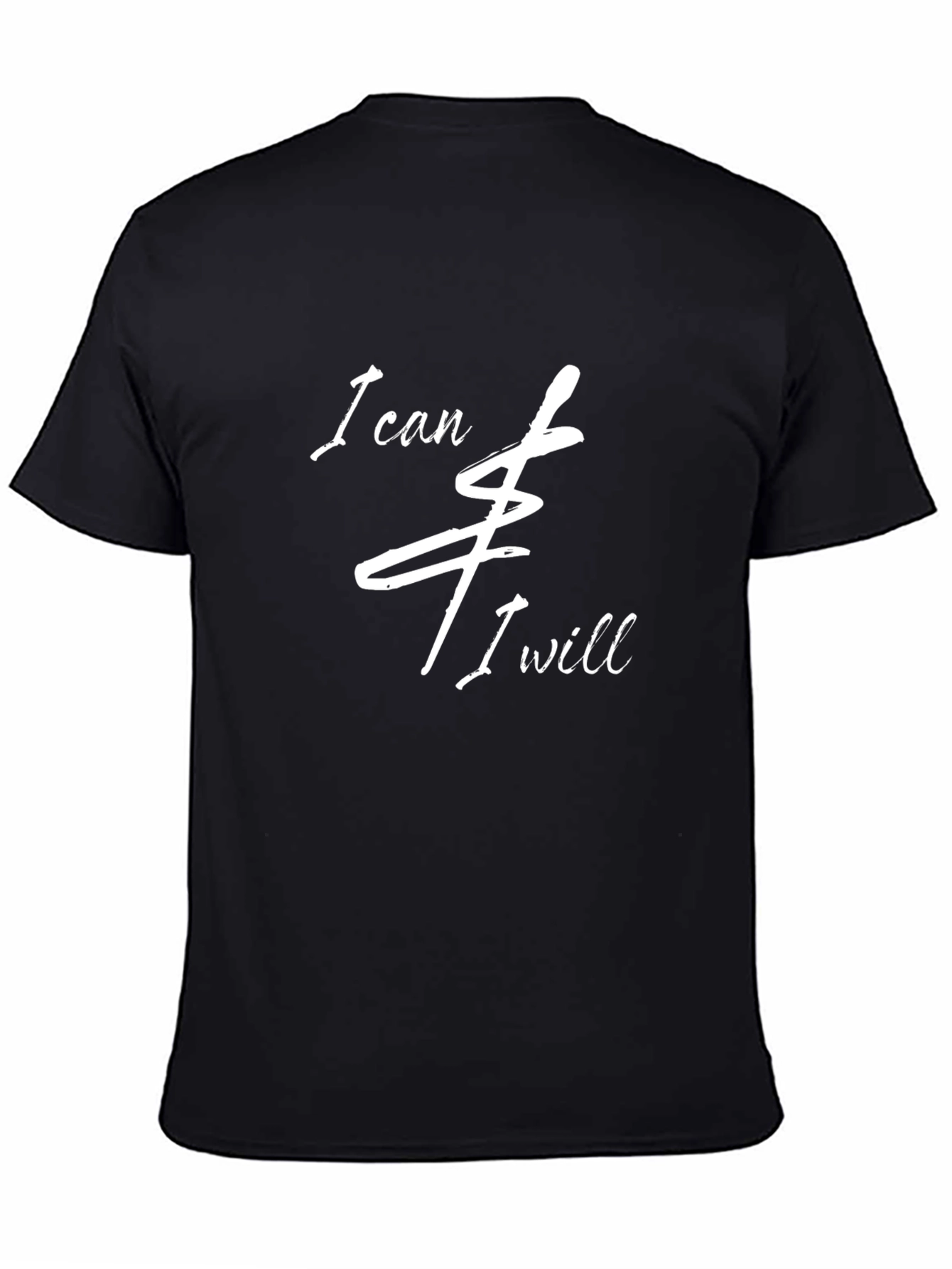 Black I Can and I Will Black Graphic T-Shirt view 4