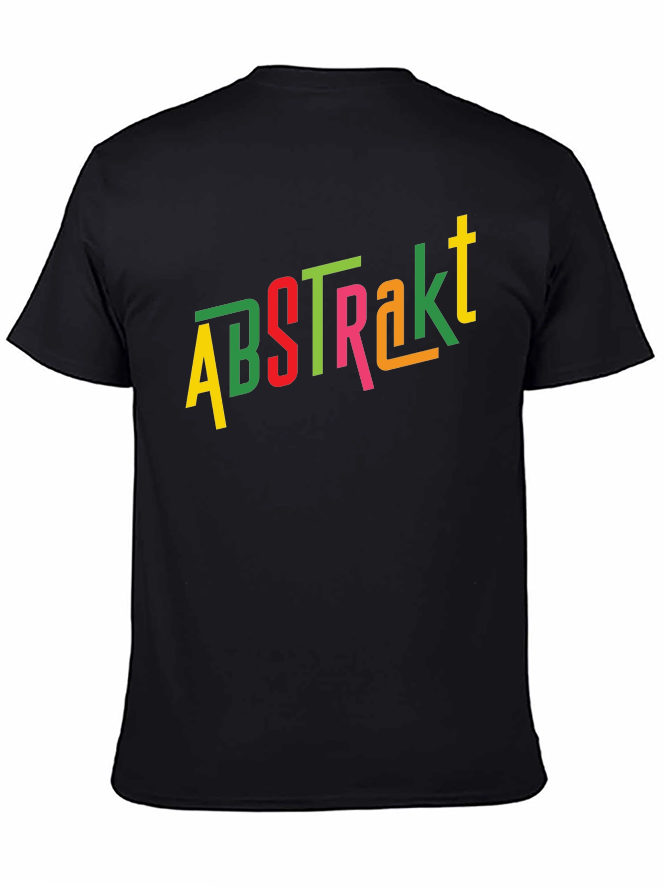 Black Abstract Colorful Graphic Men's Black T-Shirt view 4