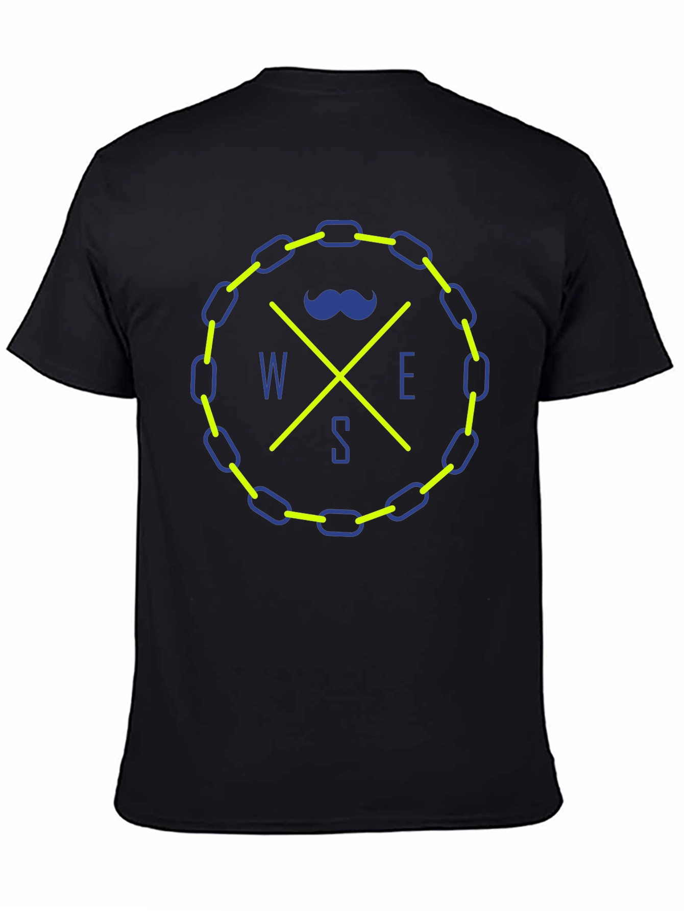 Black Novelty Compass Rose Graphic Tee - Black view 4