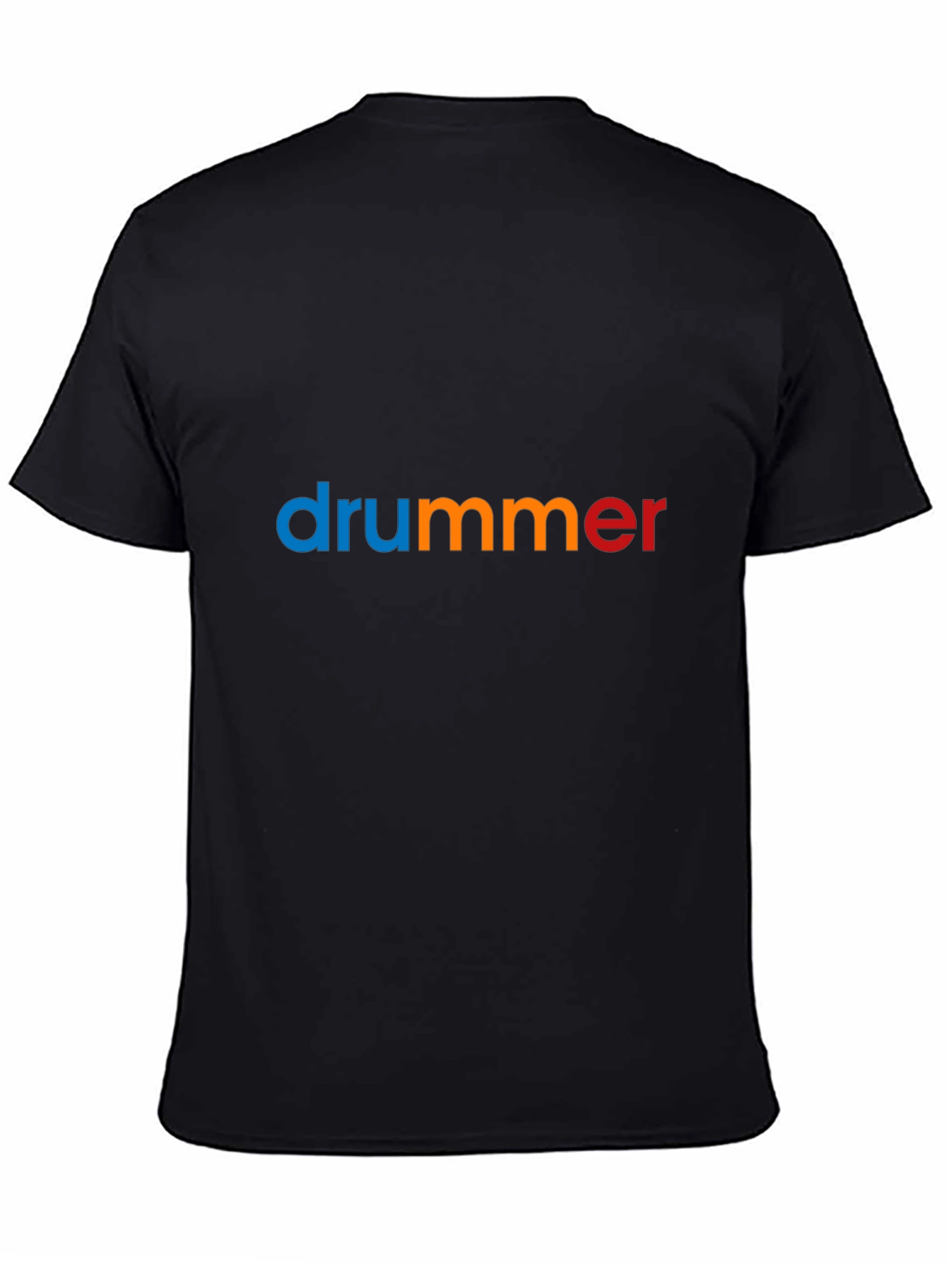 Black Colorful "Drummer" Graphic Black T-Shirt view 4