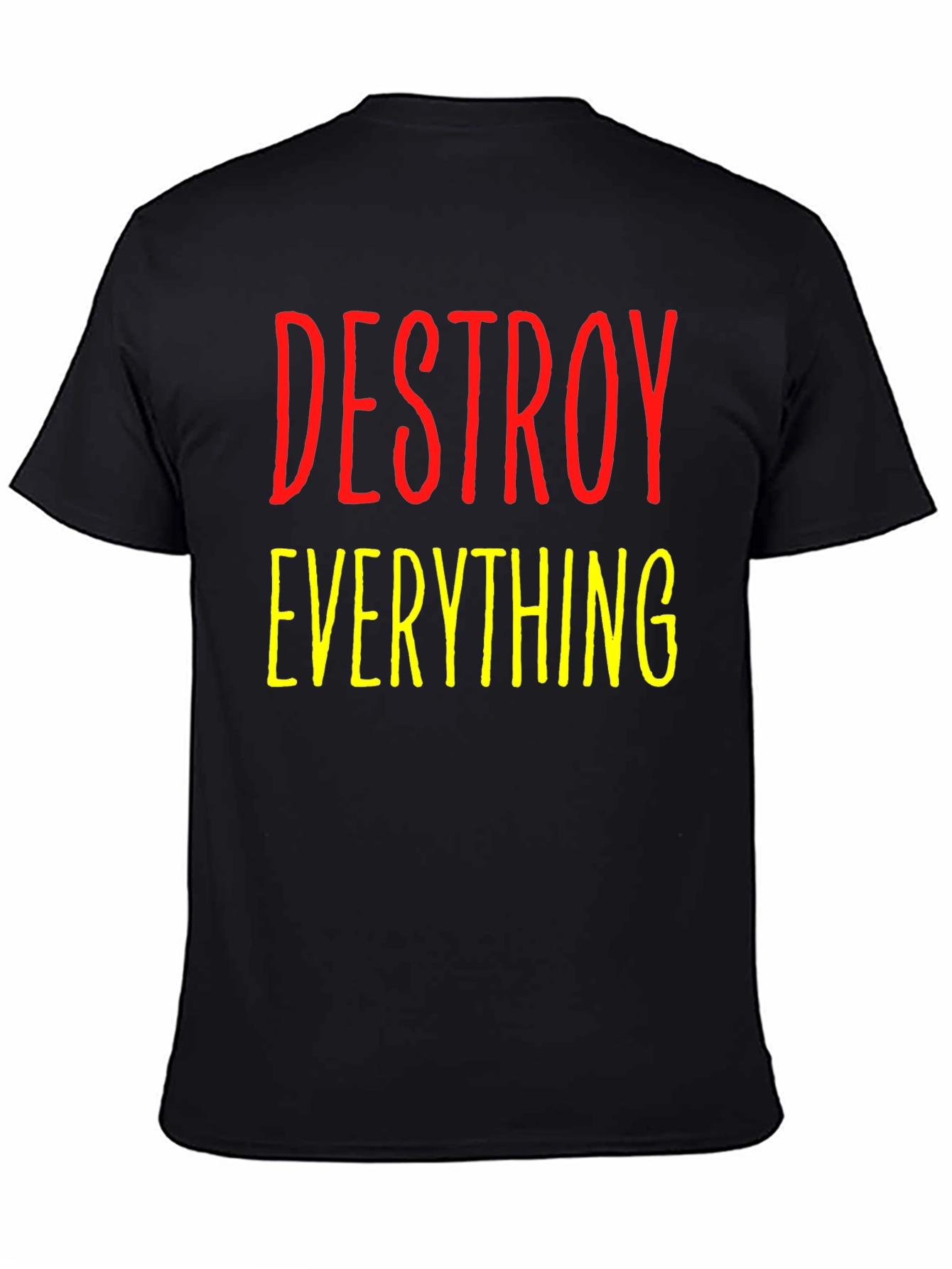 Black Destroy Everything Graphic Tee - Bold Statement Shirt view 4