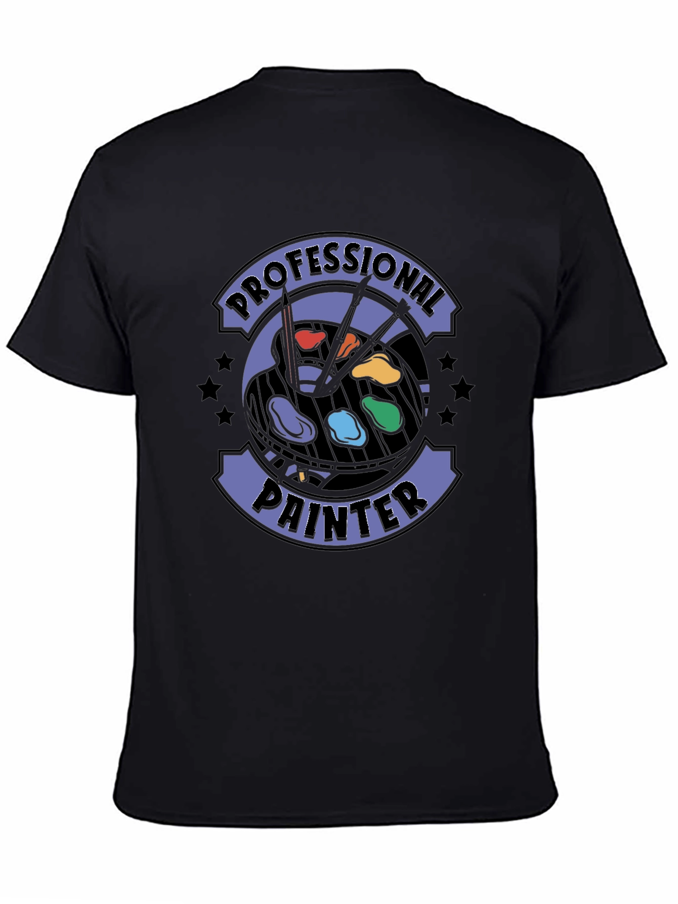 Black Professional Painter T-Shirt - Artistic Design view 4