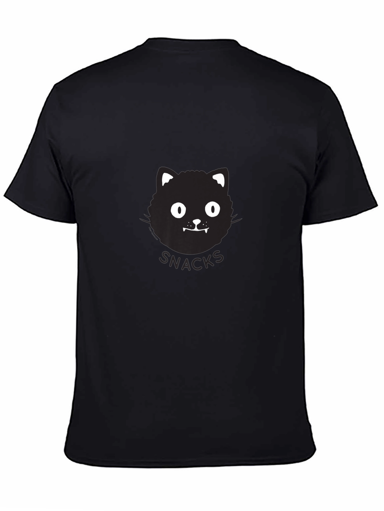 Black Snacks Cat Graphic T-Shirt - Black view 4