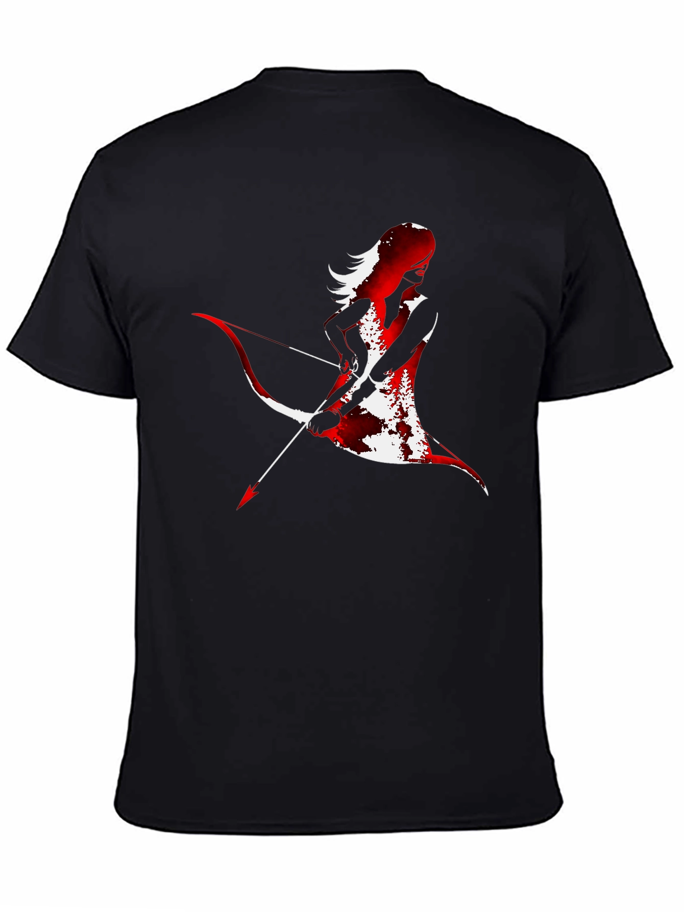 Black Archer Silhouette Graphic Tee - Black Cotton Blend view 4