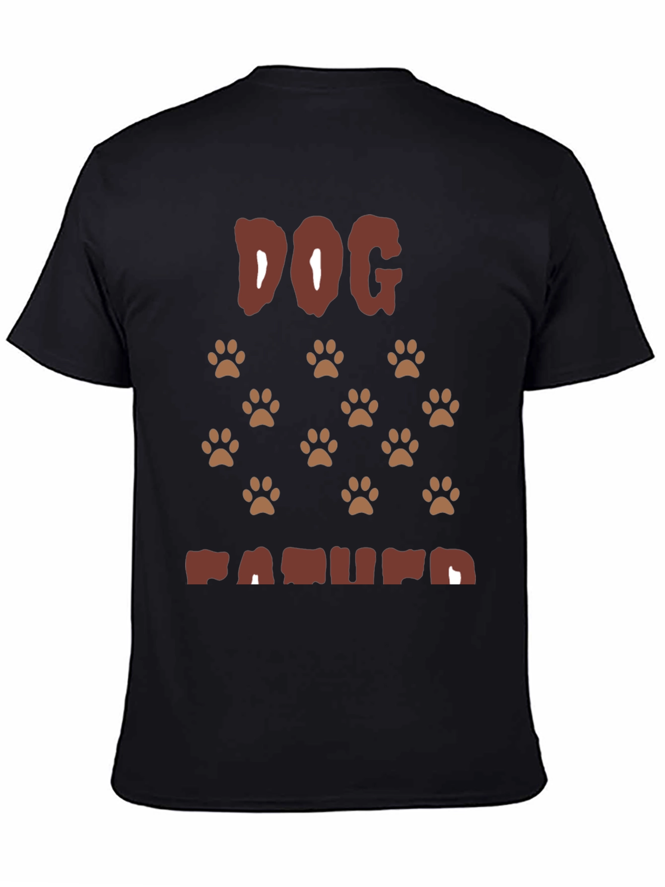 Black Dog Paw Print T-Shirt - Casual Crew Neck Tee view 4