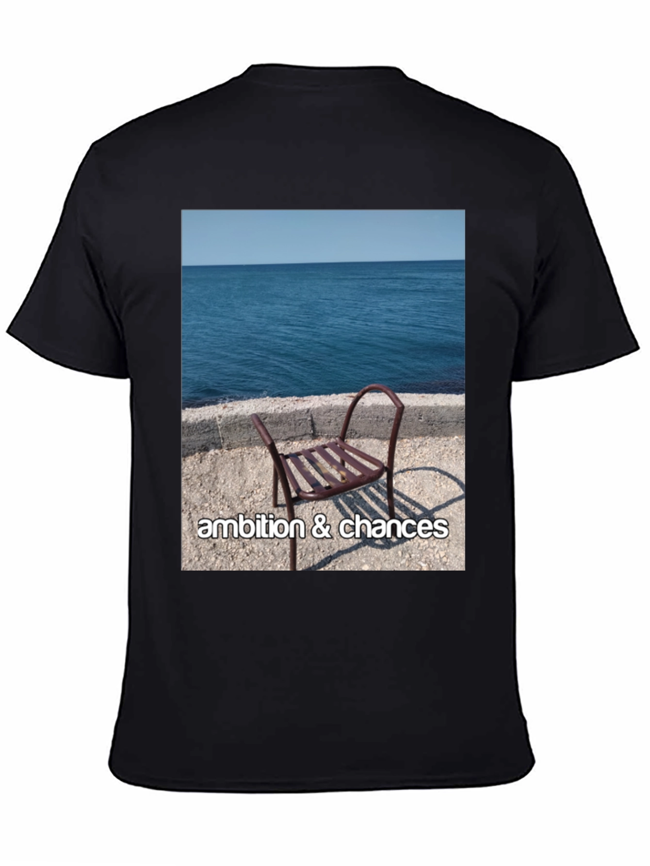 Black Ambition & Chances Beach Scene T-Shirt view 4