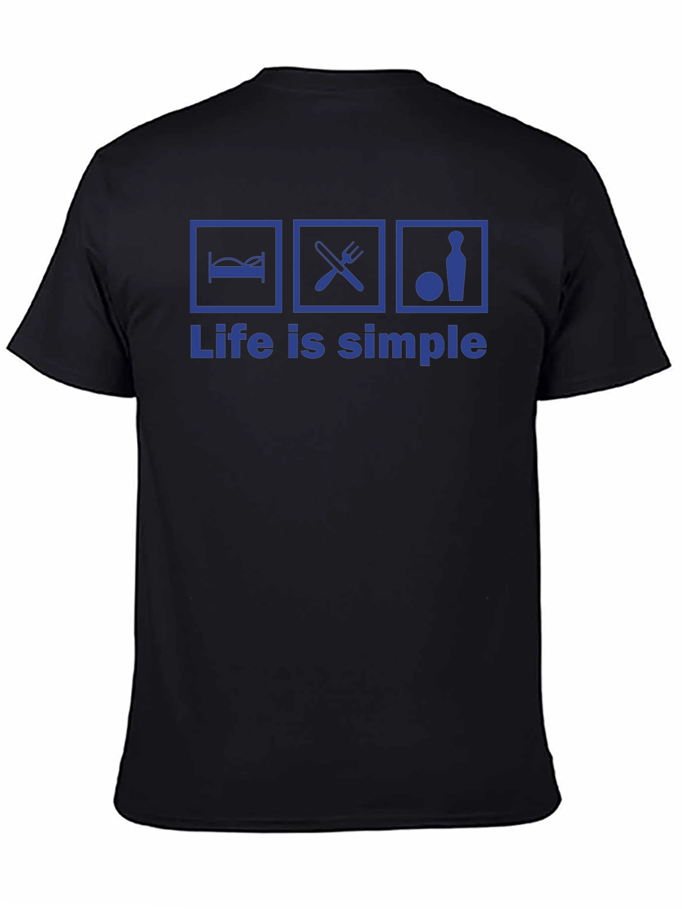 Black Life is Simple T-Shirt - Eat, Sleep, Bowl Graphic Tee view 4