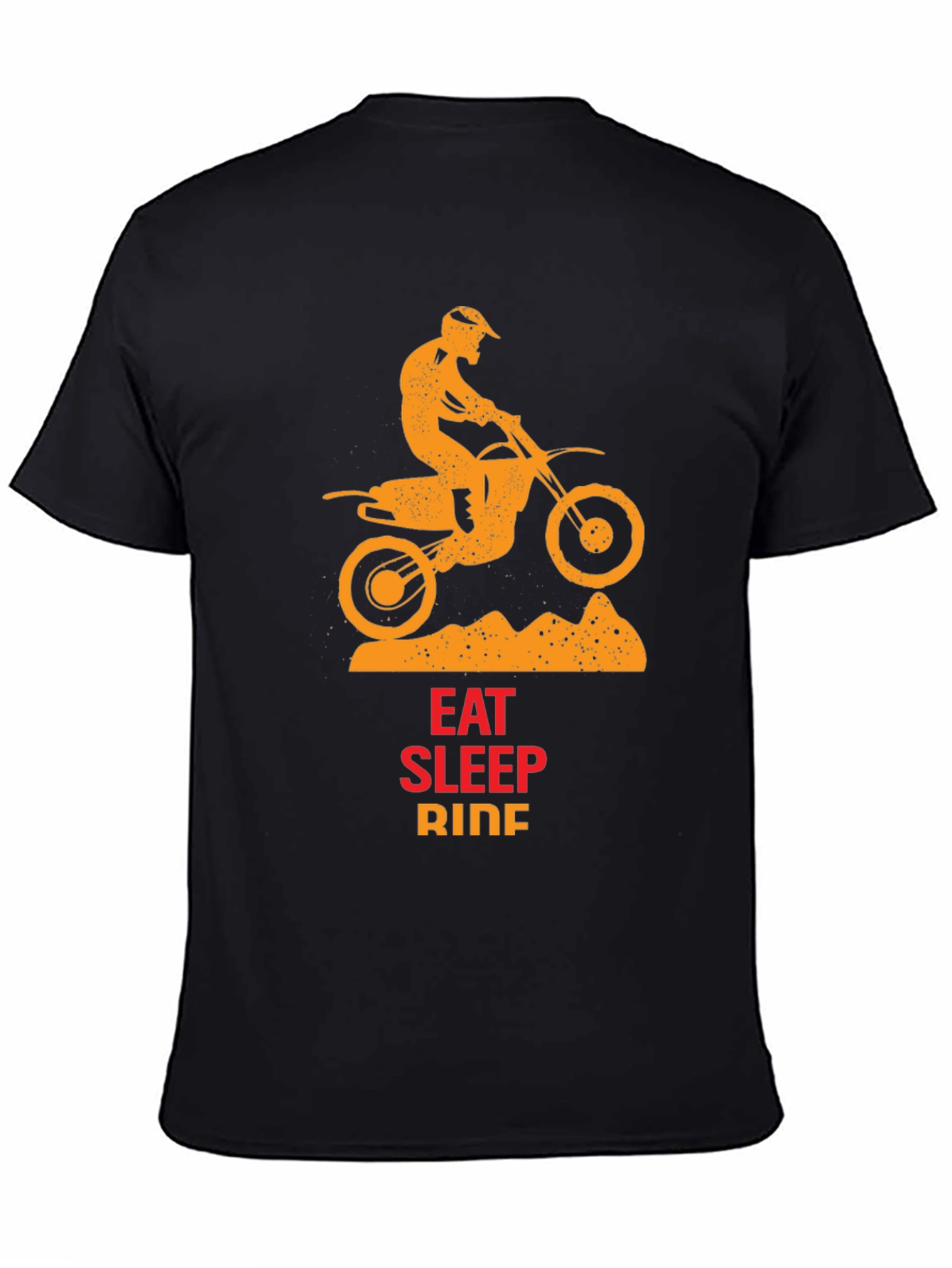 Black Eat Sleep Ride T-Shirt - Motocross Design view 4