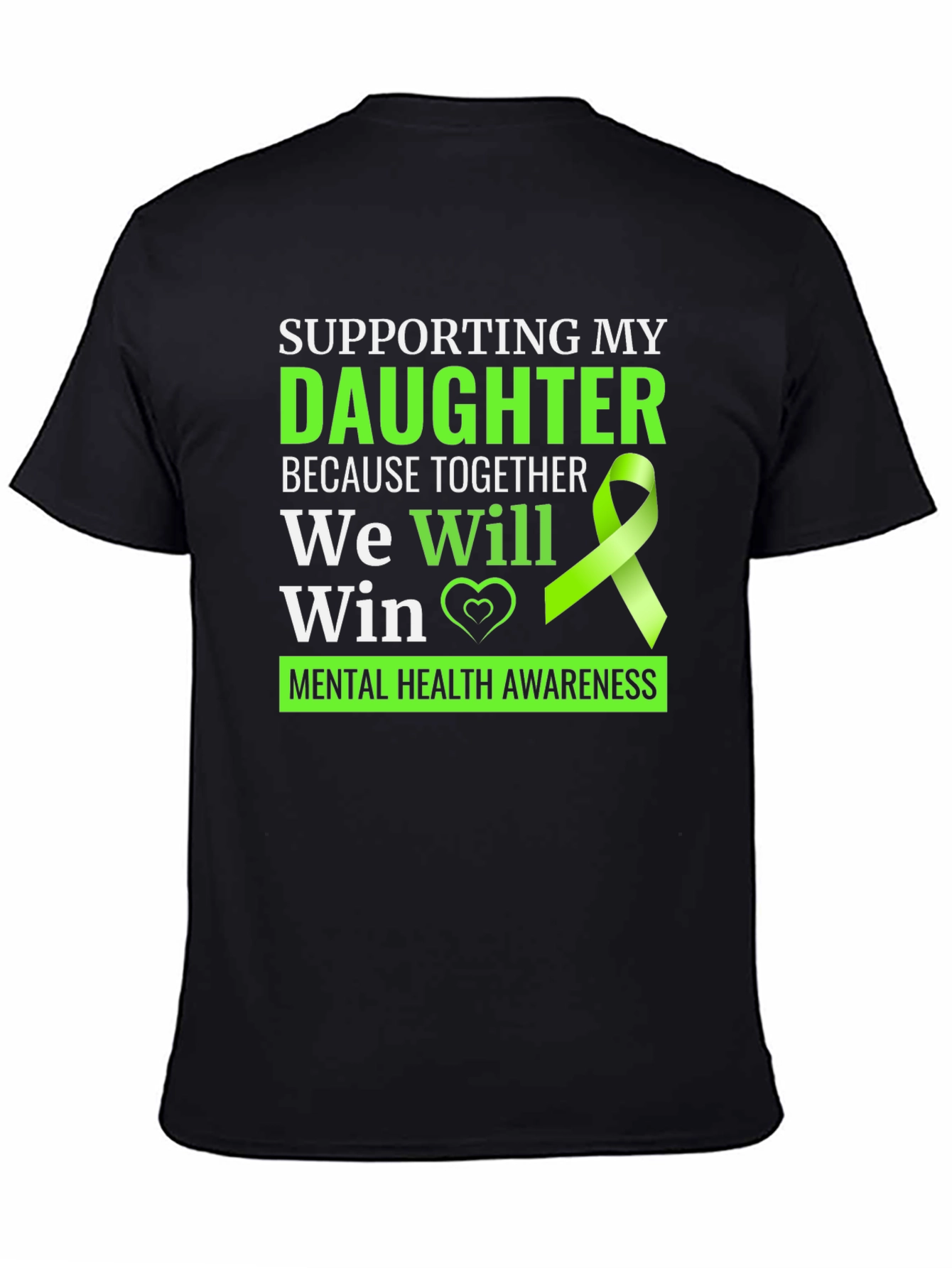 Black Mental Health Awareness T-Shirt - Supporting My Daughter view 4