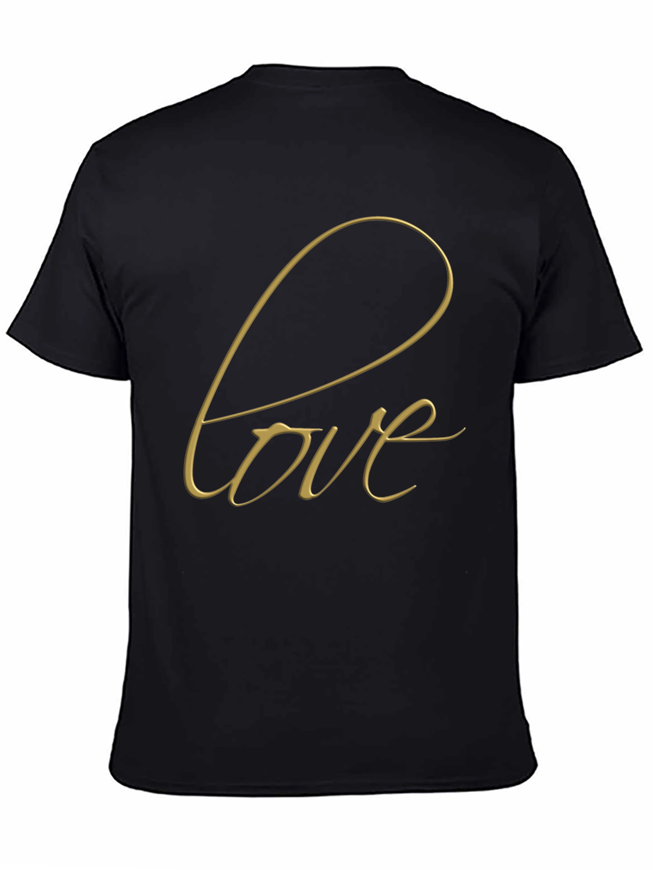 Black Love Script Black T-Shirt view 4