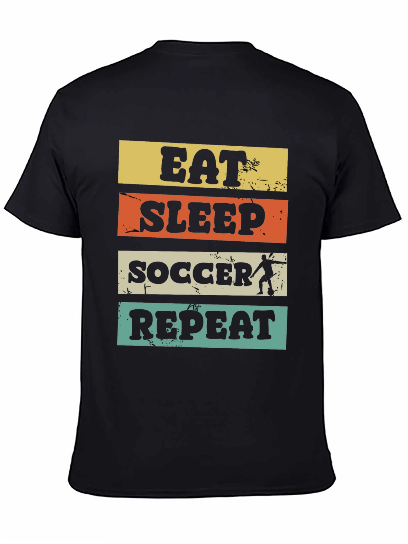 Black Eat Sleep Soccer Repeat Graphic Tee view 4
