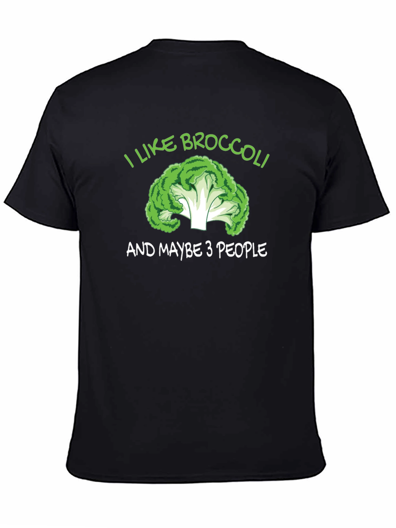 Black I Like Broccoli T-Shirt Funny Graphic Tee view 4