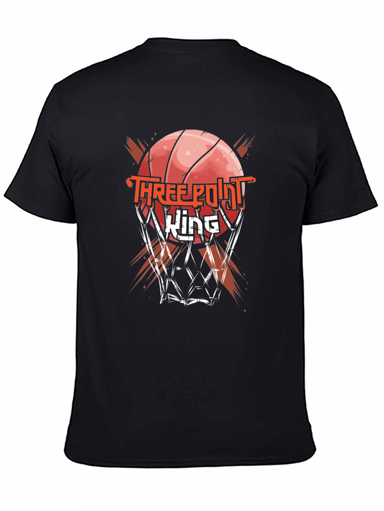 Black Three Point King Black Graphic T-Shirt view 4