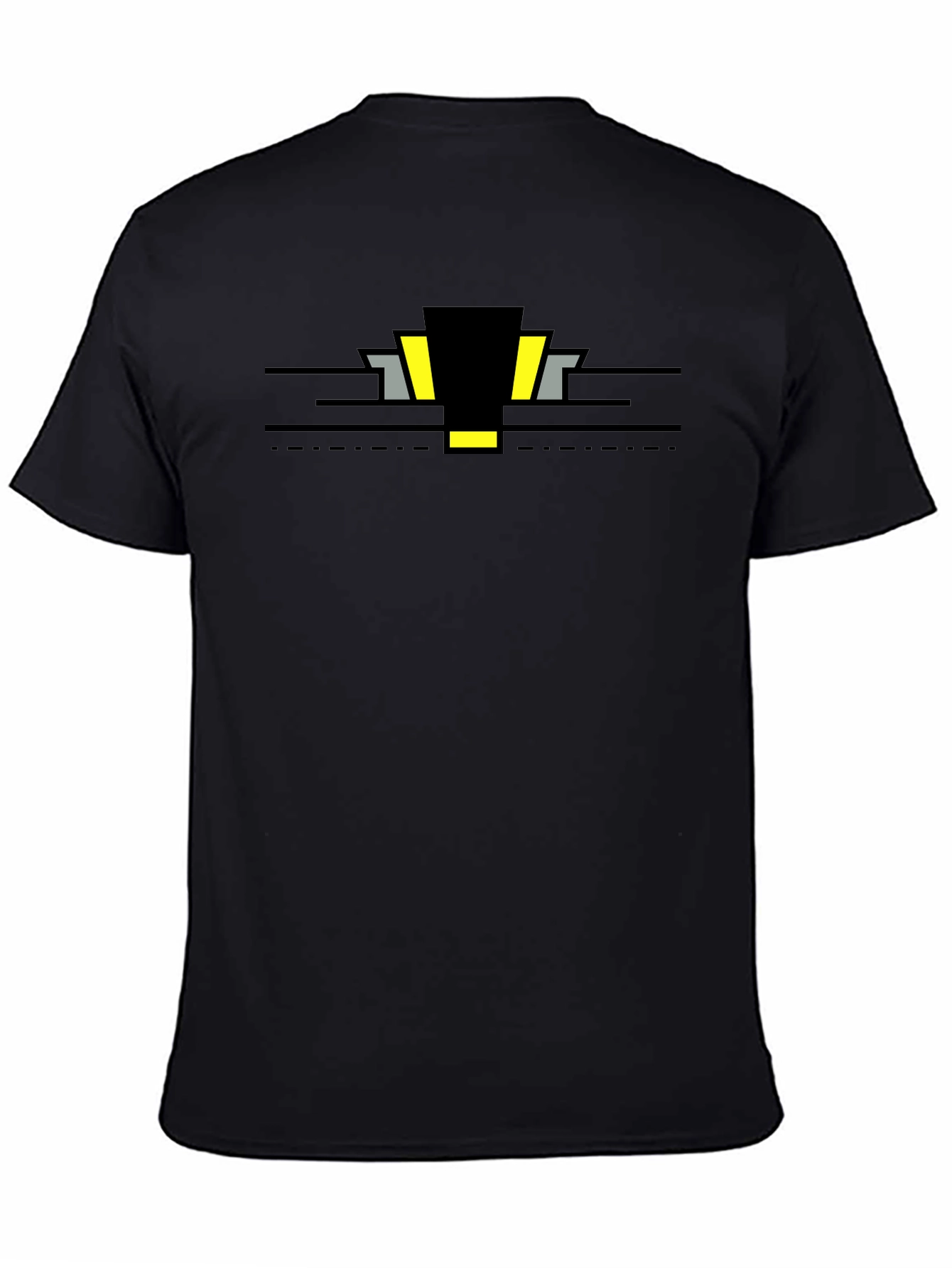 Black Abstract Geometric Black T-Shirt view 4