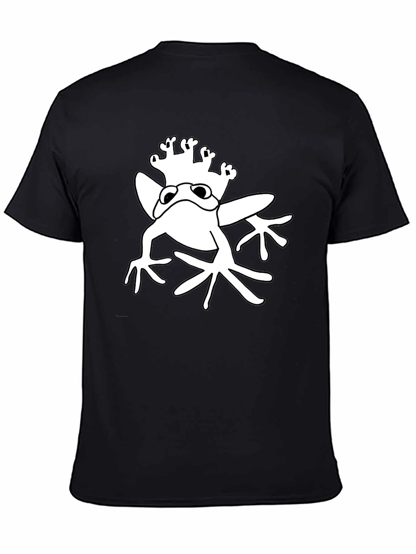 Black Frog Prince Graphic Tee - Black Cotton T-Shirt view 4