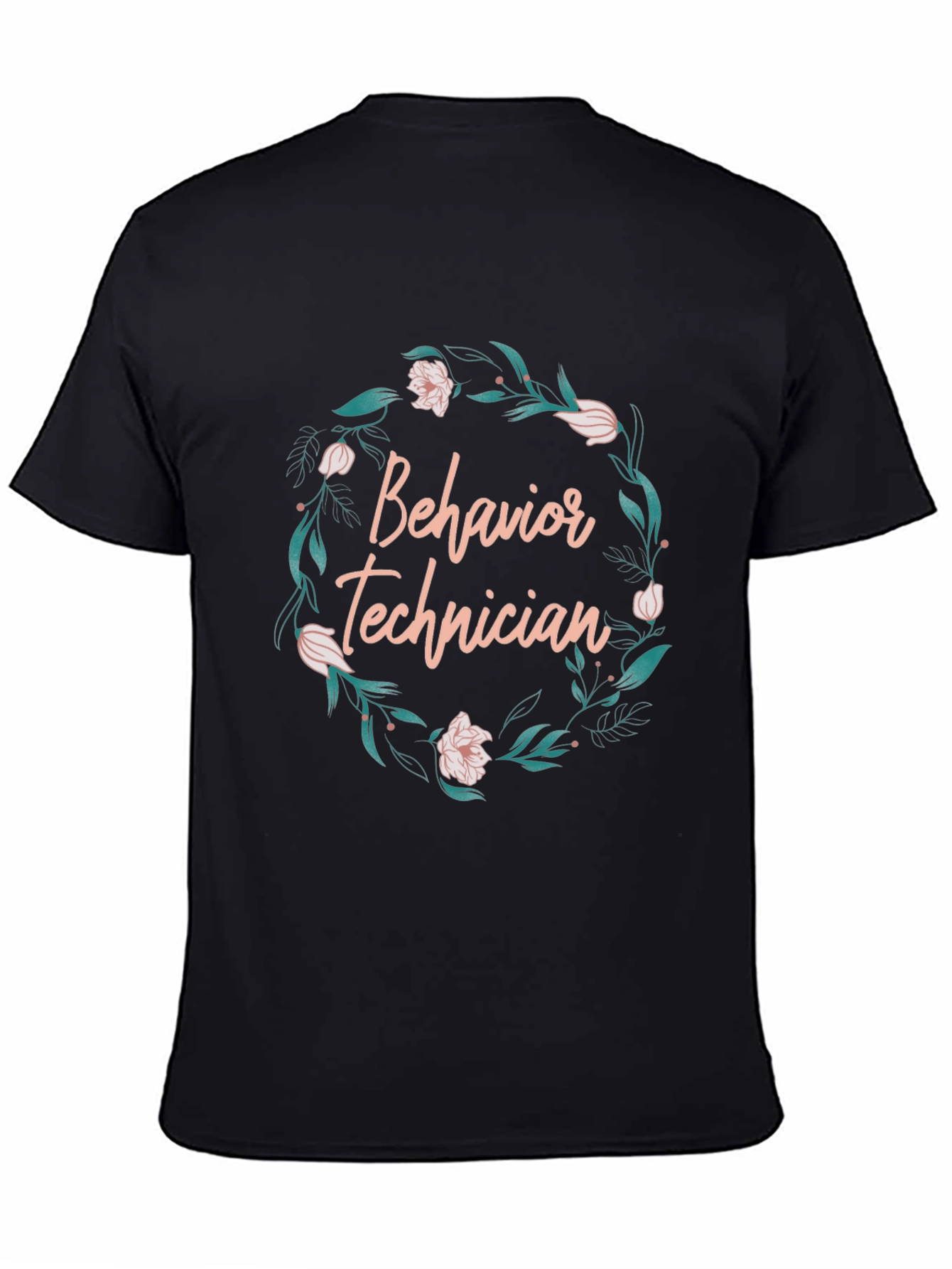 Black Behavior Technician Floral Graphic Tee view 4