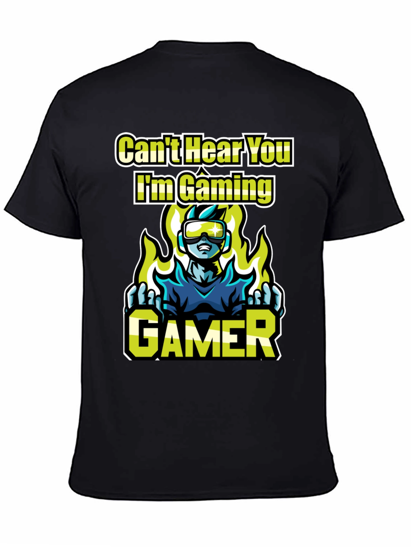 Black Can't Hear You, I'm Gaming! Graphic Tee view 4