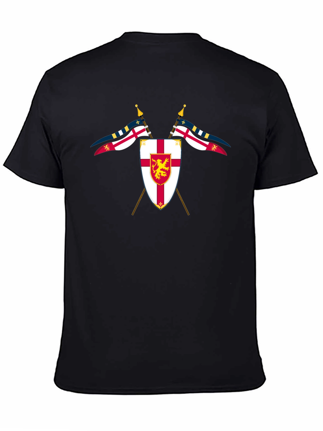 Black Heraldic Shield Graphic T-Shirt view 4