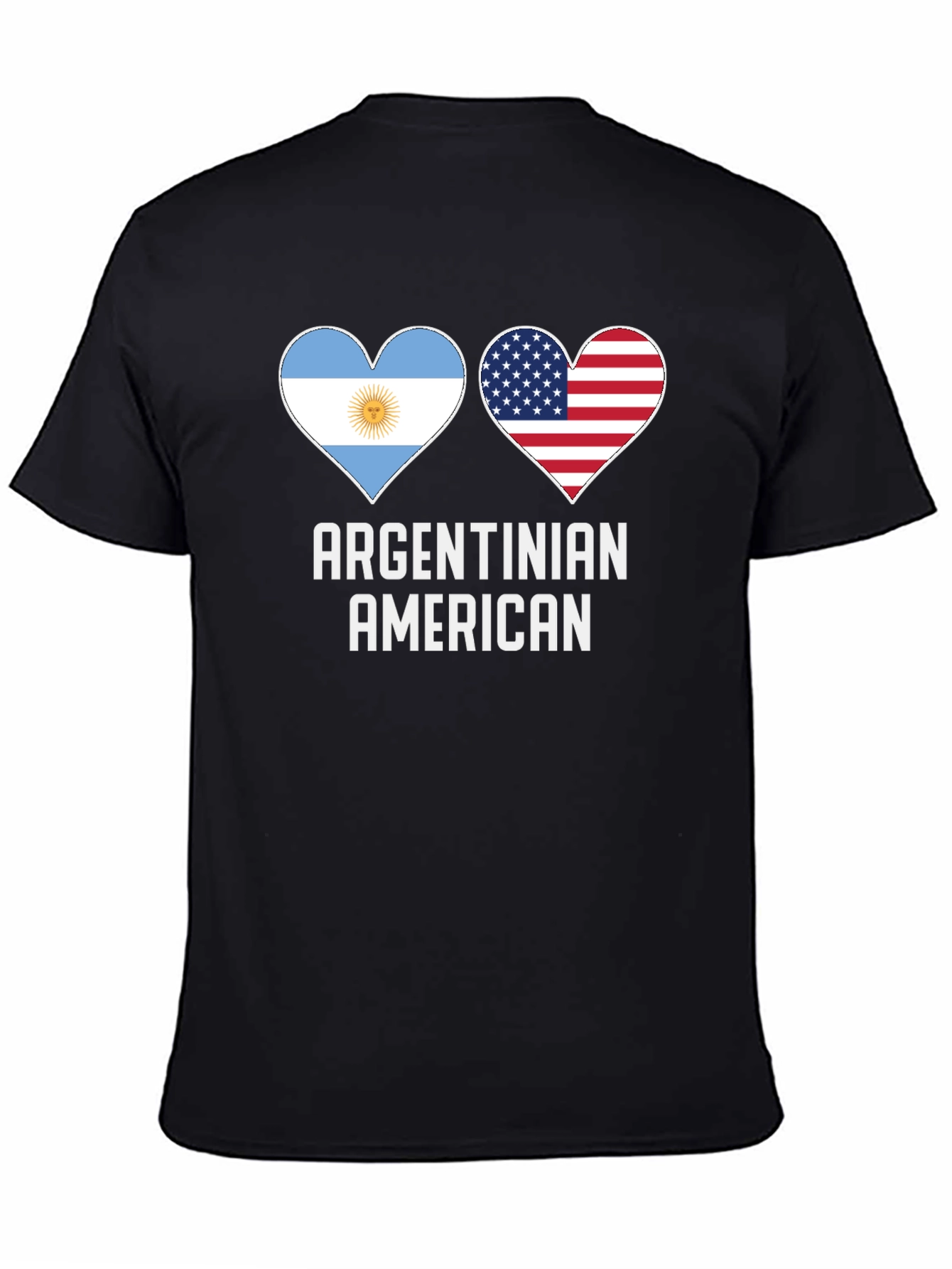 Argentinian American Flag Heart T-Shirt - 4