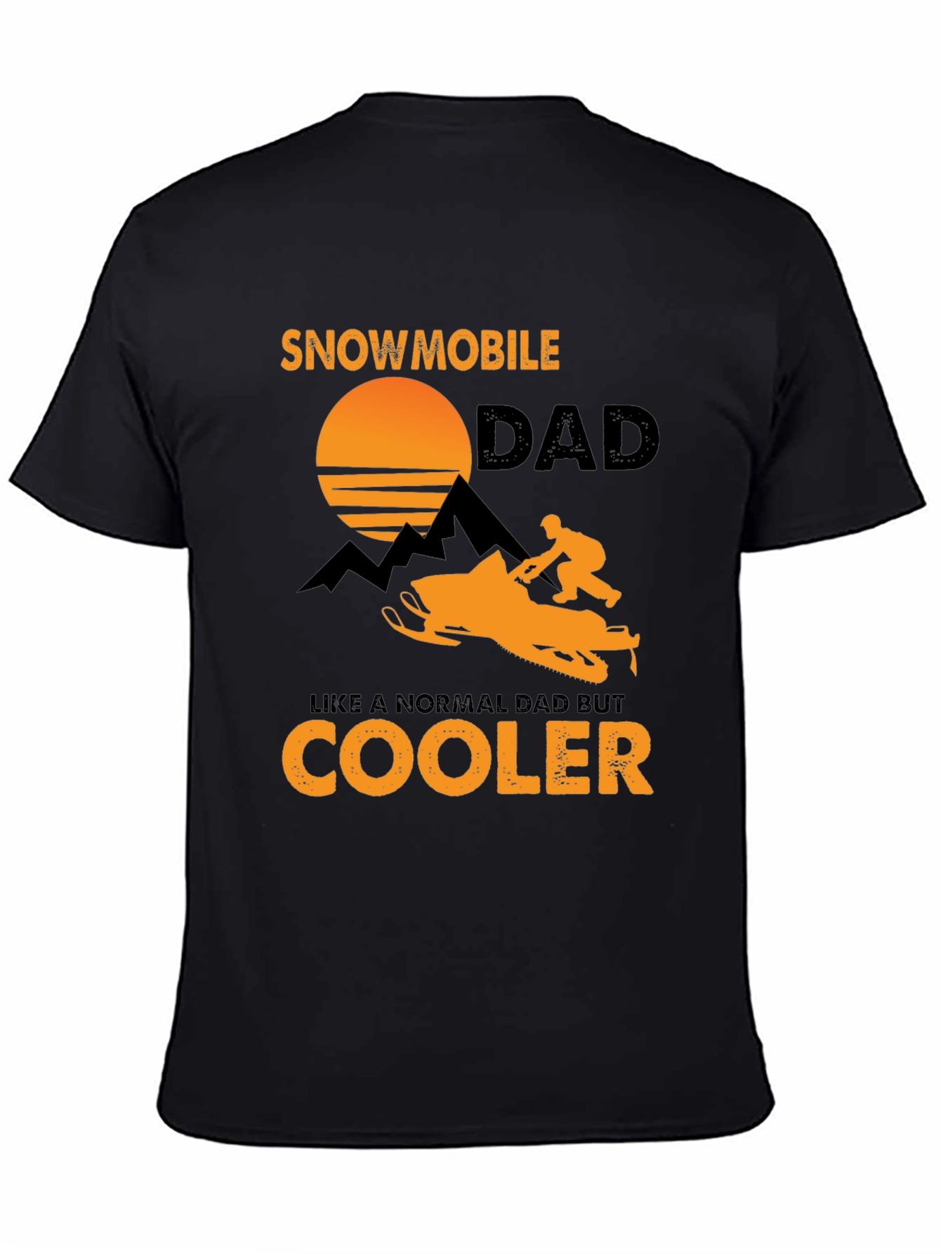 Black Snowmobile Dad T-Shirt - Cooler Than Normal view 4