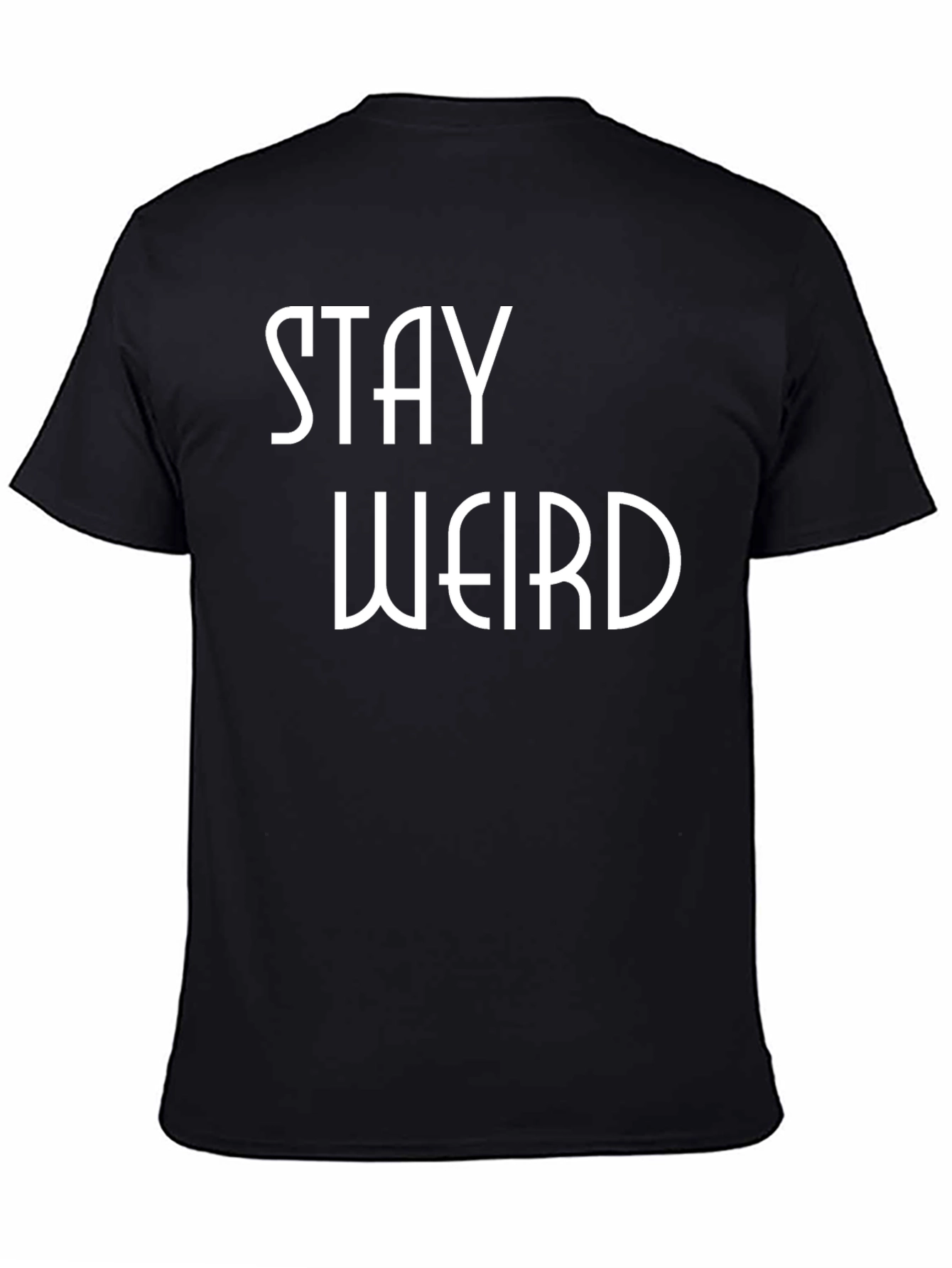 Black Stay Weird Graphic Tee - Black Cotton Blend view 4
