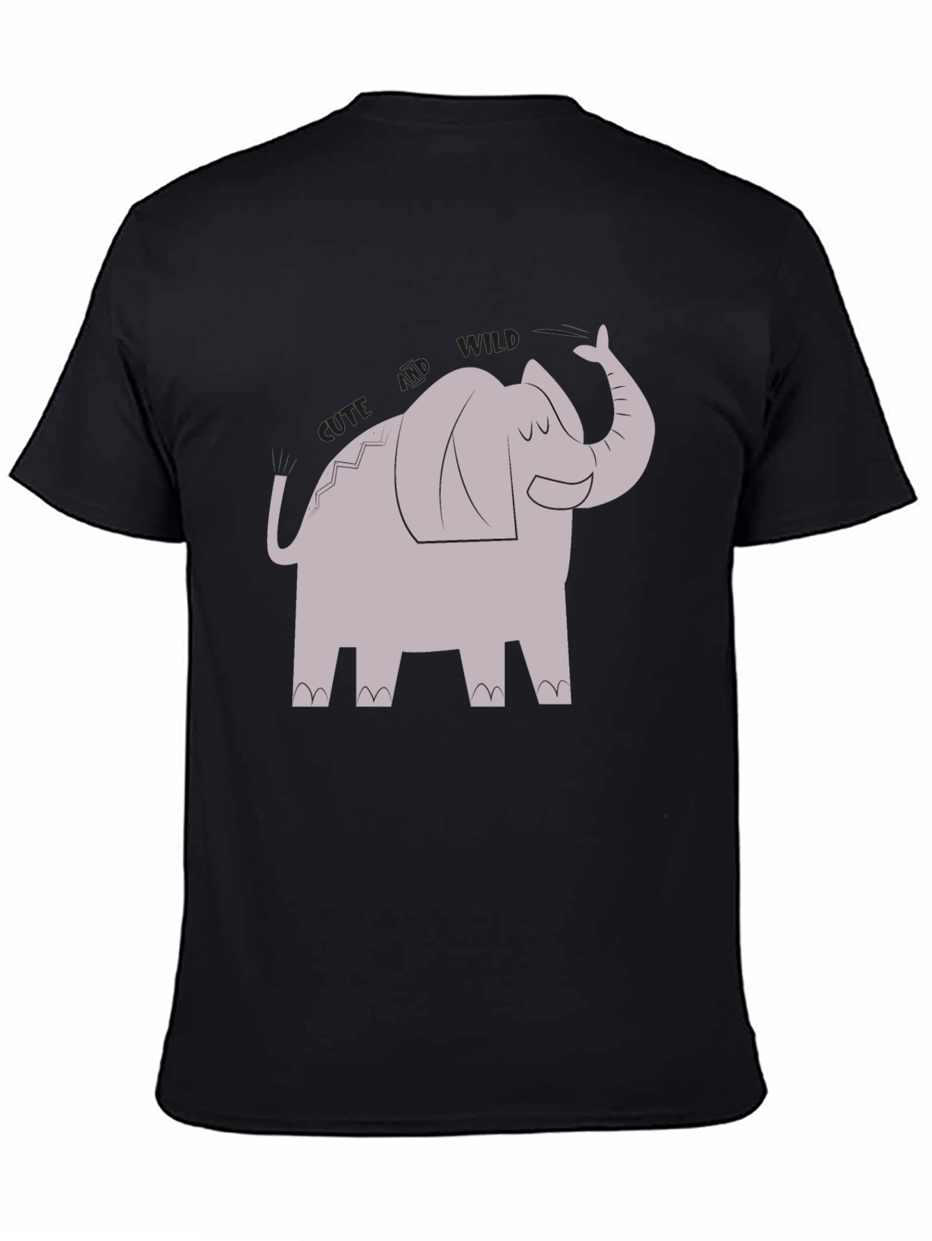 Black Cute and Wild Elephant Graphic Tee view 4