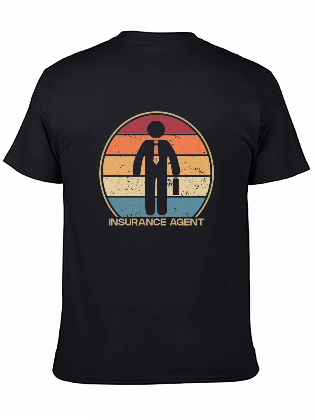 Black Insurance Agent Retro Graphic T-Shirt view 4