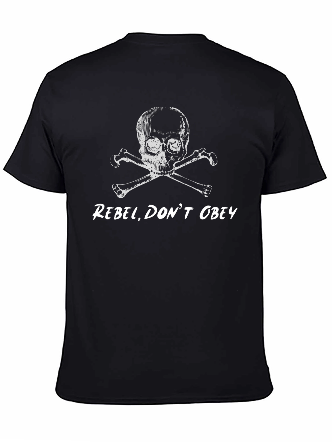 Black Rebel Skull Graphic Tee - Don't Obey T-Shirt view 4