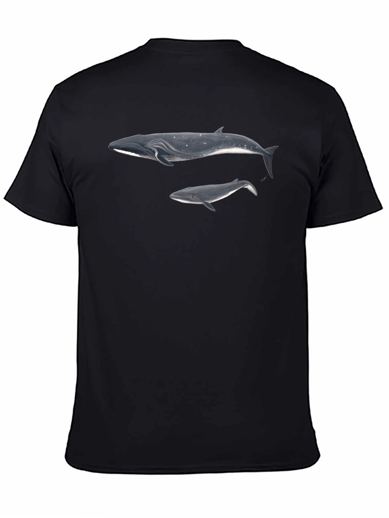 Black Whale Graphic Black T-Shirt for Men view 4