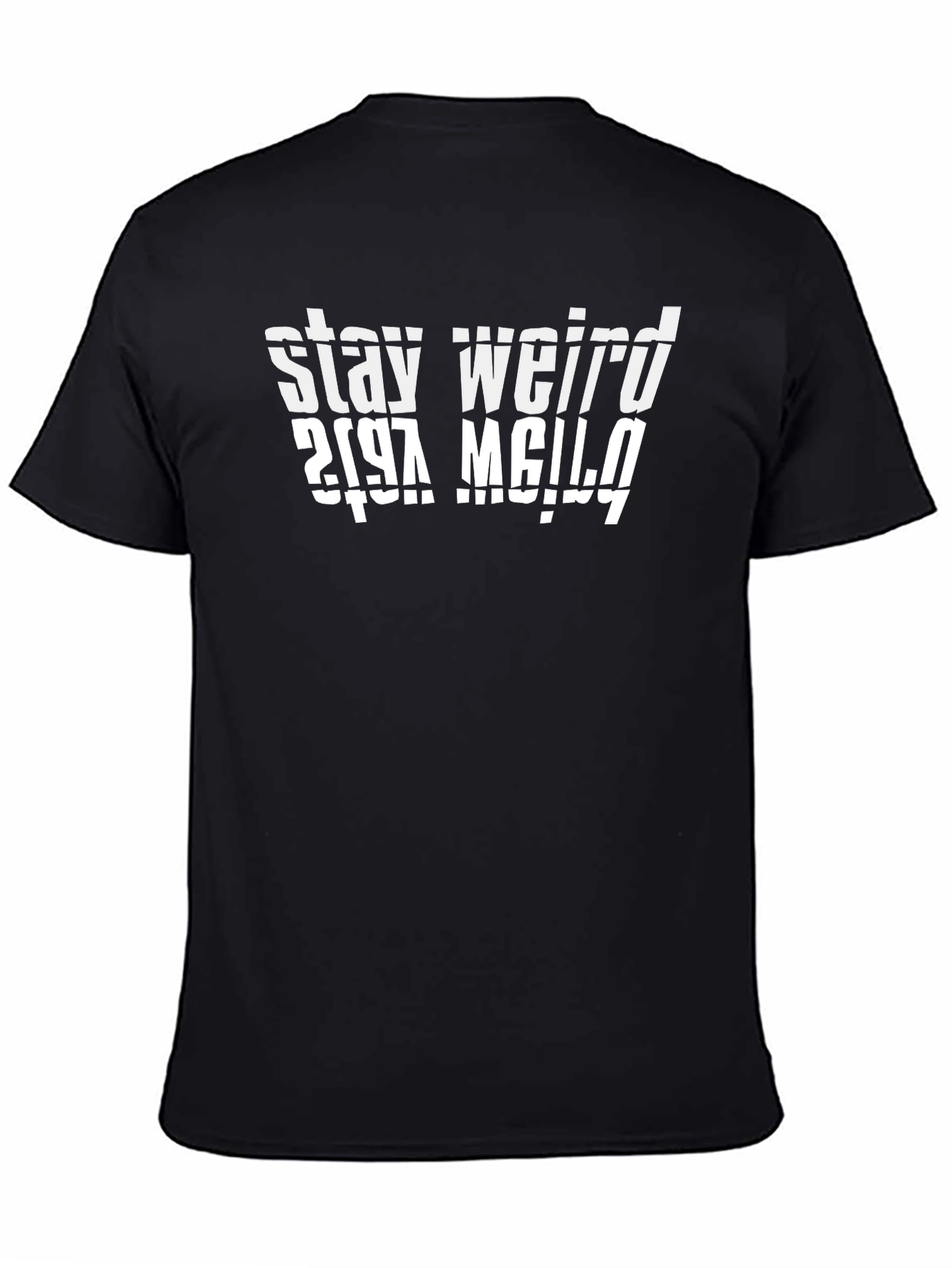 Black Stay Weird Graphic Tee - Black T-Shirt view 4