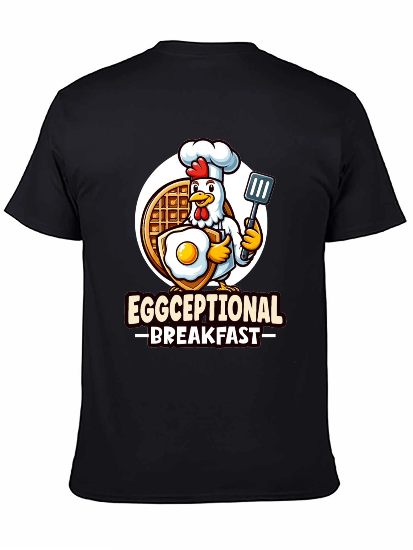 Black Eggceptional Breakfast T-Shirt - Chicken Chef! view 4