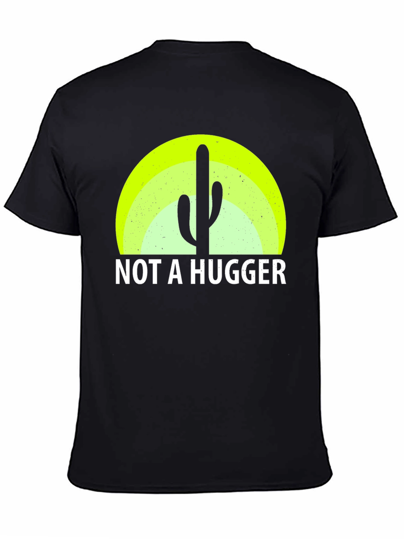 Black Not a Hugger Cactus Graphic Tee - Funny Sarcastic Shirt view 4