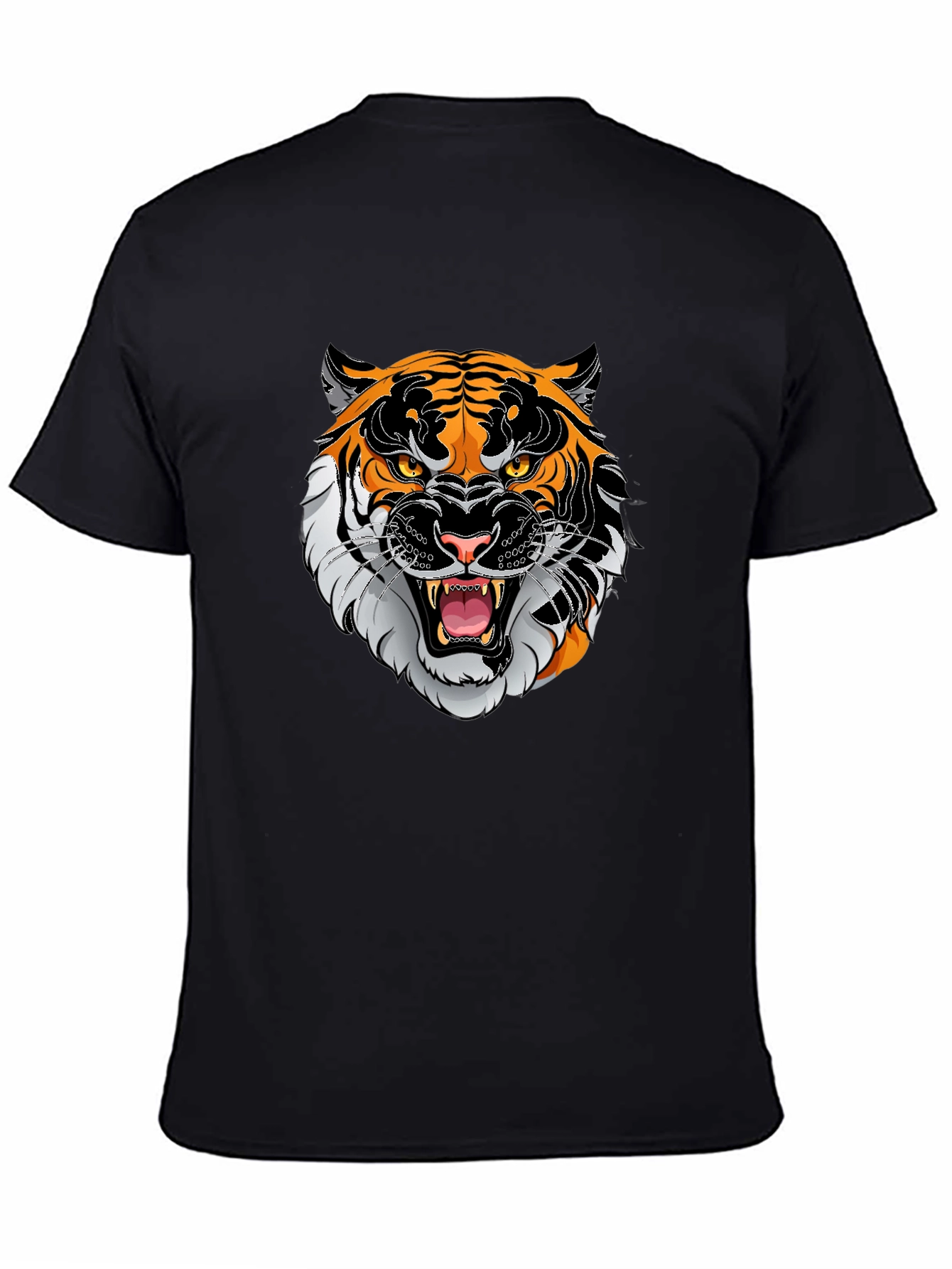 Tiger Graphic Print Black T-Shirt - 4