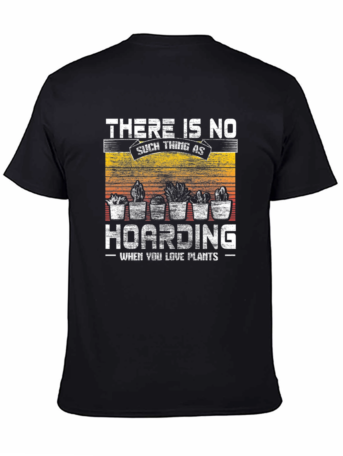 Black Plant Lover T-Shirt - "No Hoarding" view 4