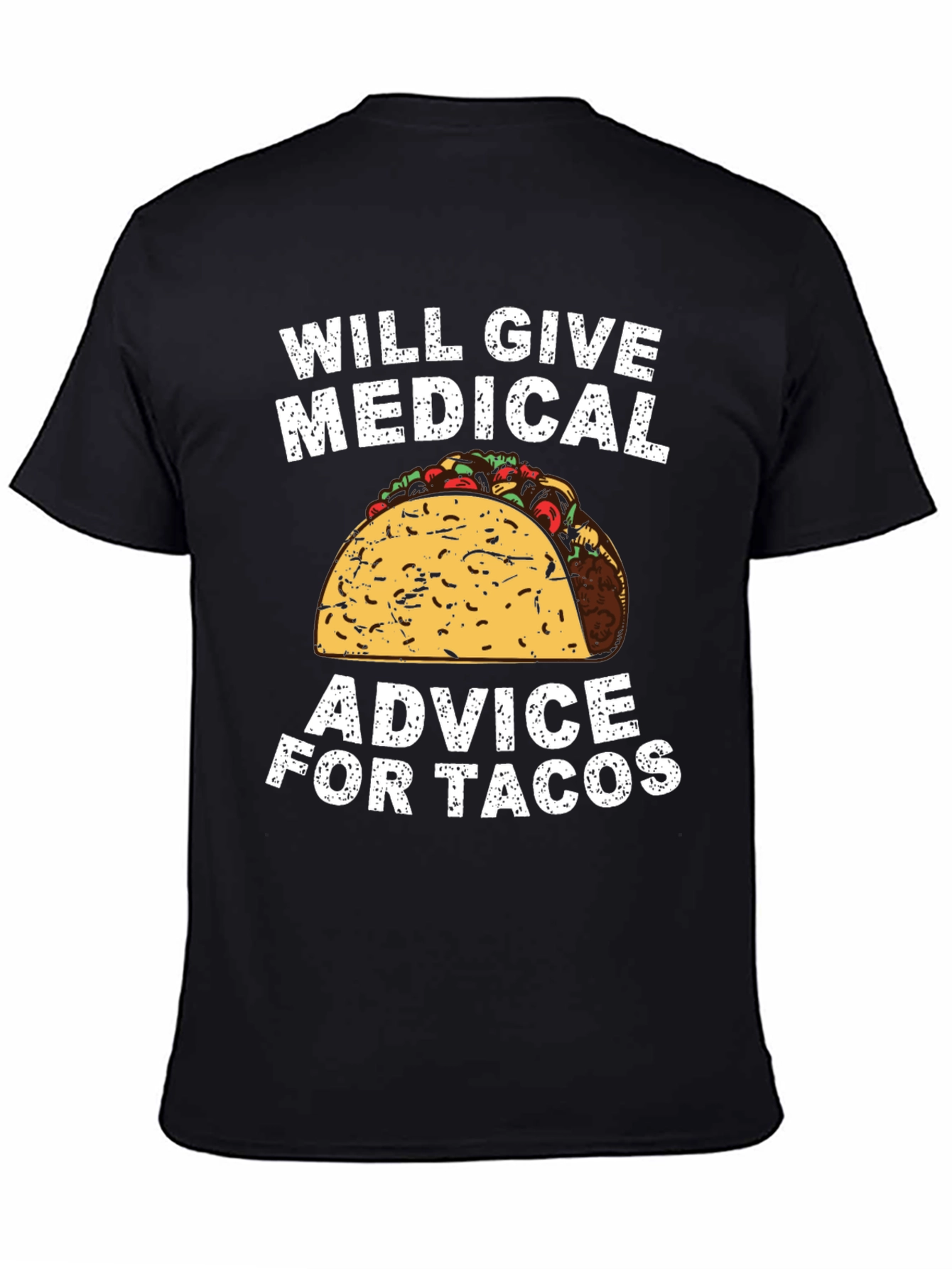 Black Medical Advice for Tacos Graphic Tee view 4