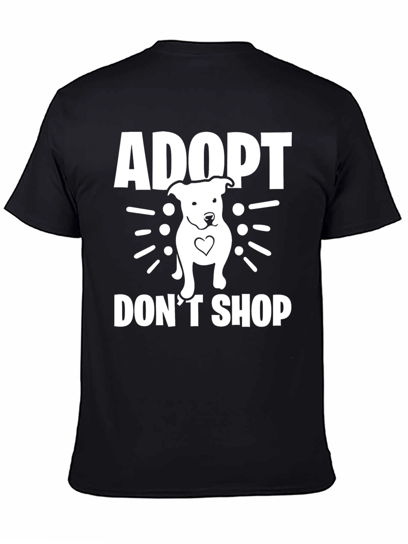 Black Adopt Don't Shop T-Shirt - Dog Rescue Tee view 4