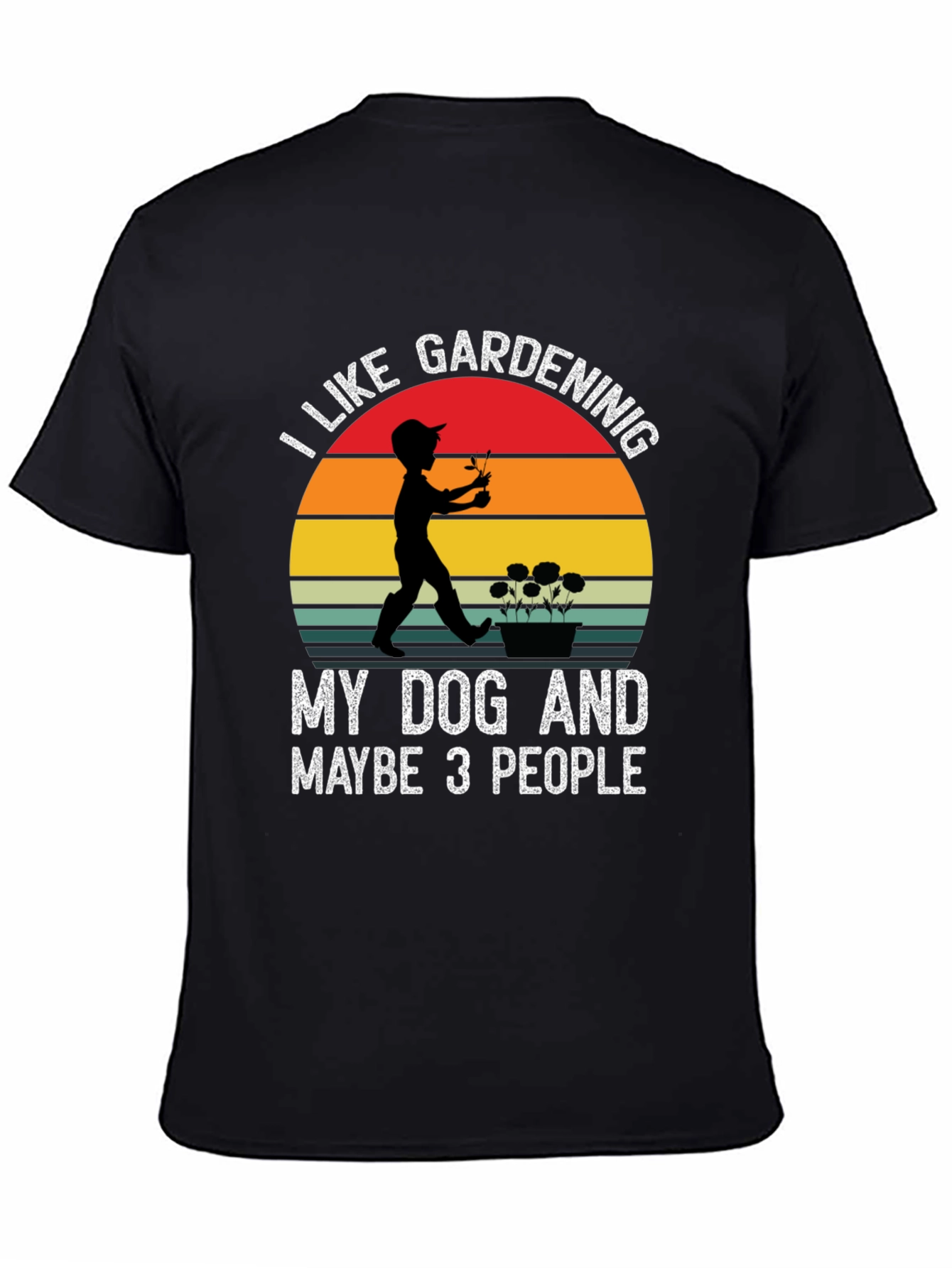 Black Gardening Dog Lover T-Shirt view 4