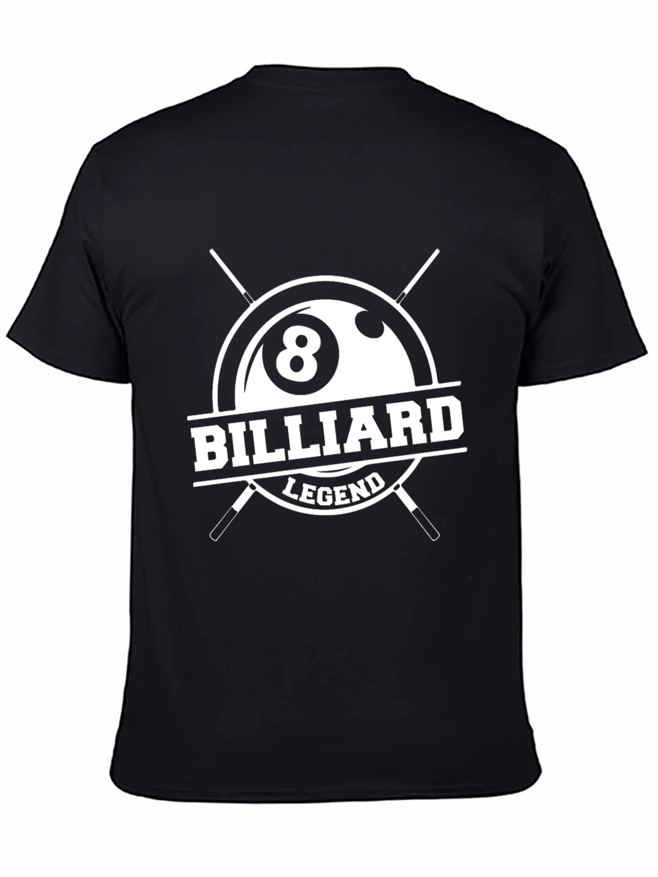 Black Billiard Legend T-Shirt - 8 Ball Design view 4