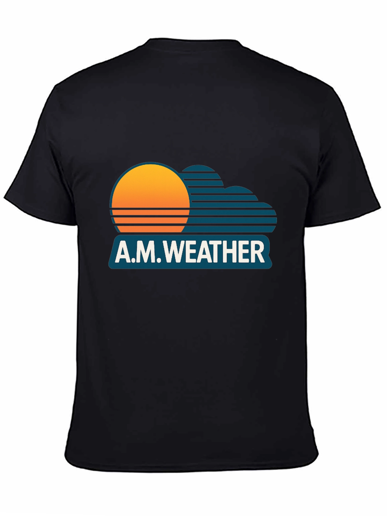 Black A.M. Weather Graphic Tee - Retro Sunset Style view 4