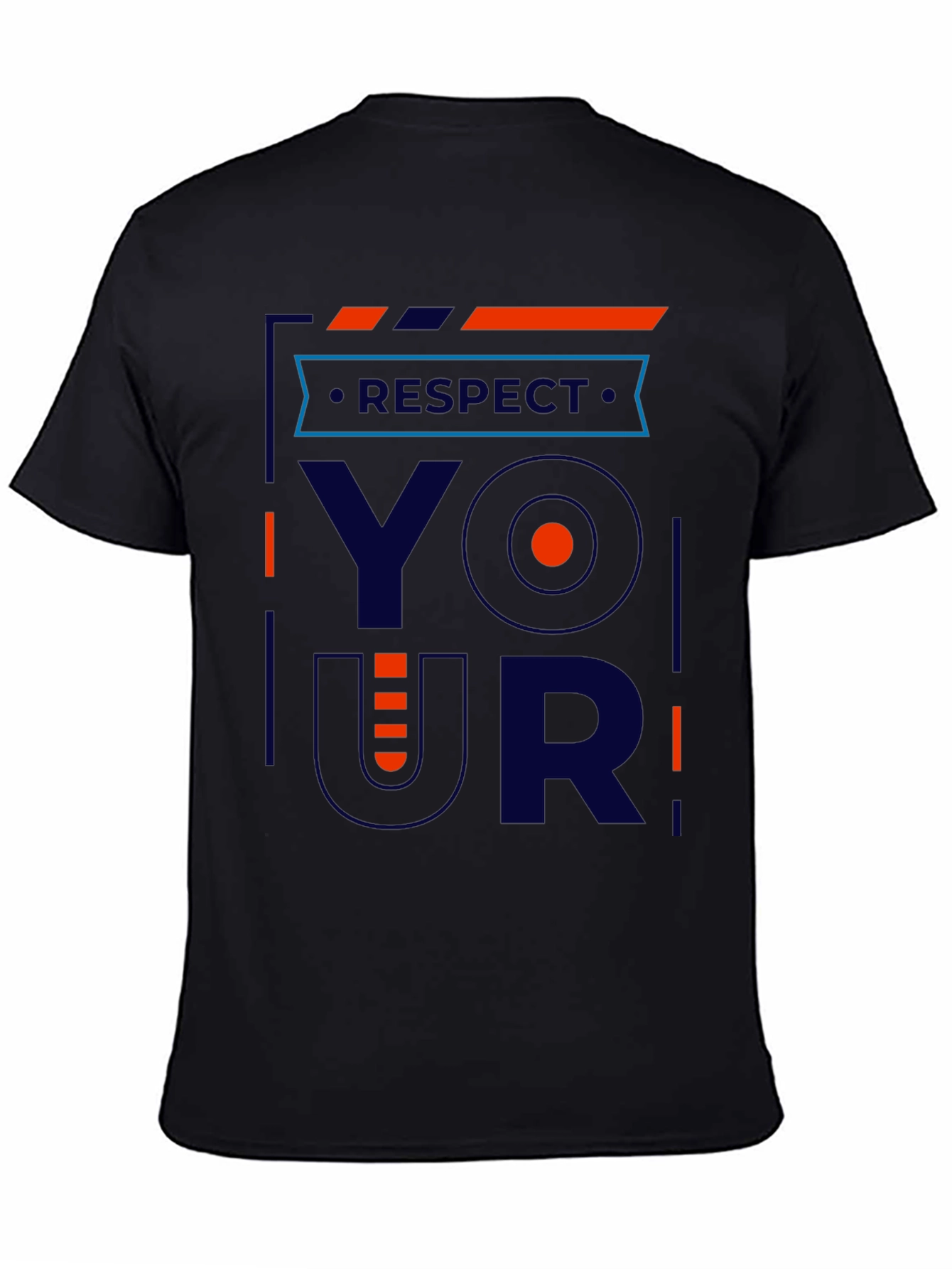 Black Respect Your Shirt - Modern Graphic Tee view 4