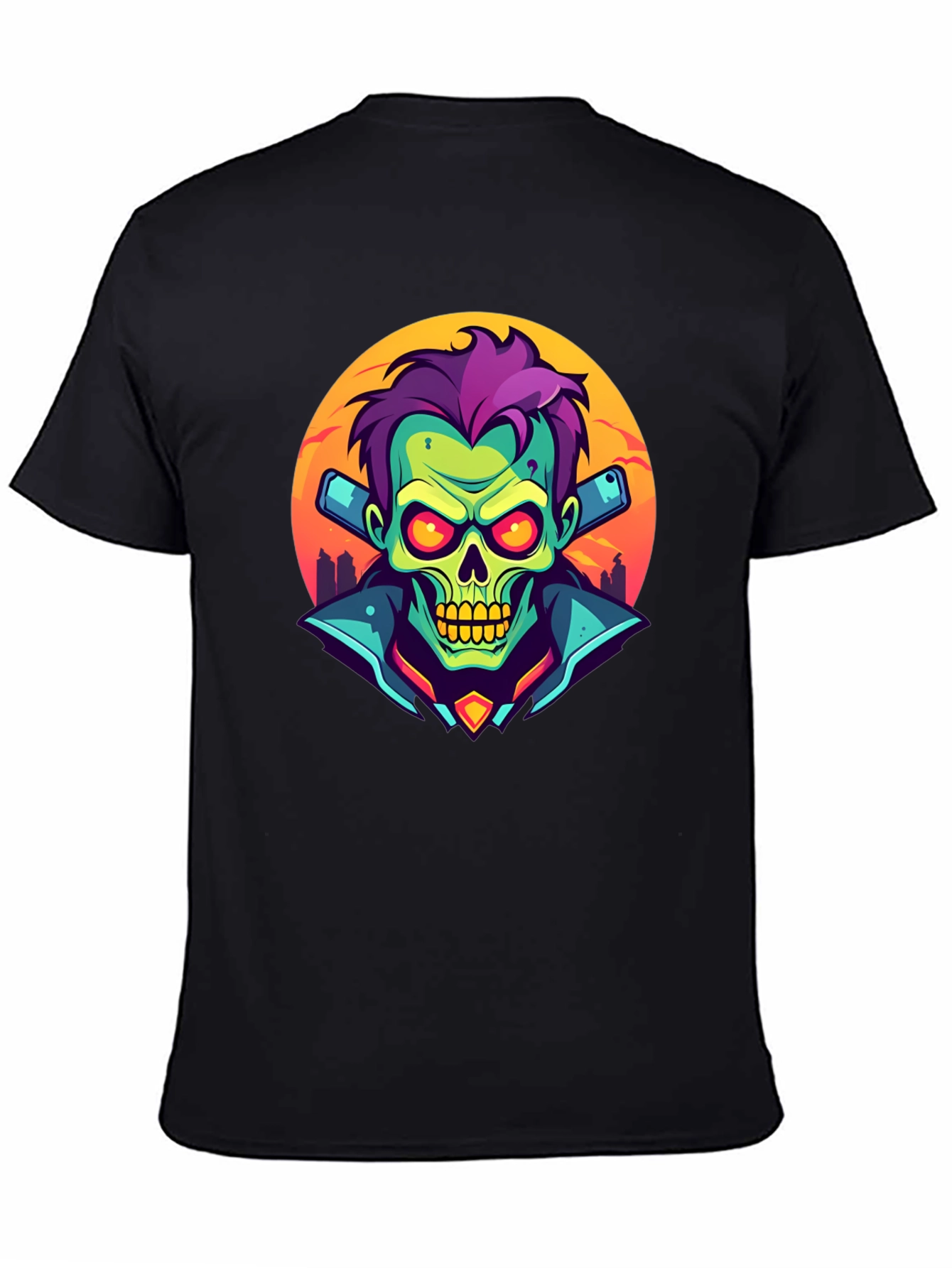 Black Zombie DJ T-Shirt - Unique Graphic Tee view 4