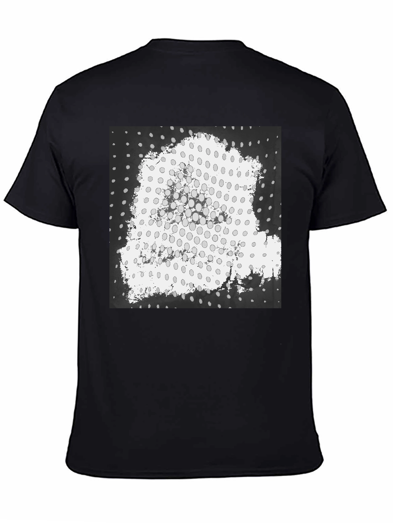 Black Abstract Graphic Print Black Cotton Casual T-Shirt view 4