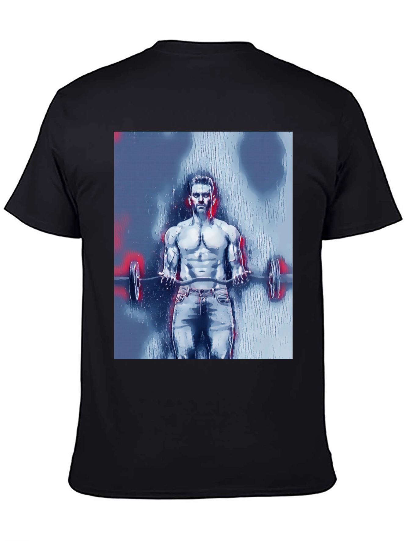 Black Men's Bodybuilder Graphic Tee - Black view 4