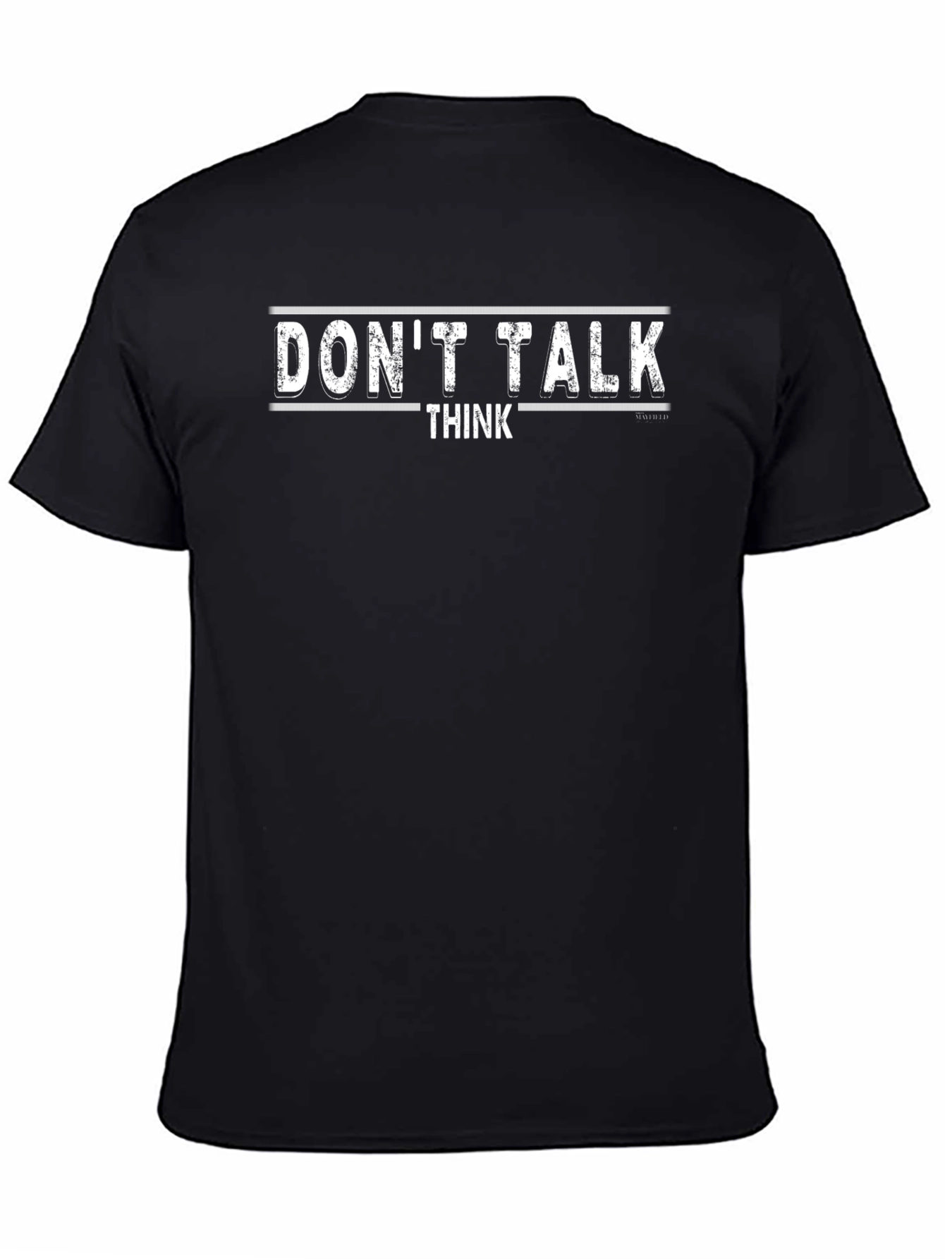 Black Don't Talk Think Graphic T-Shirt - Men's Casual Top view 4