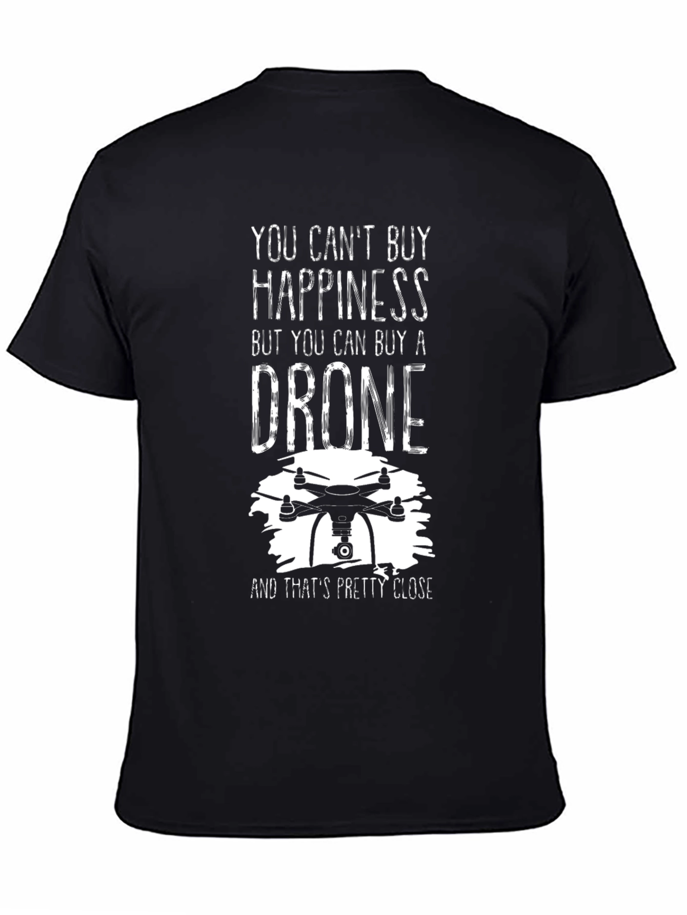 Black Drone Happiness T-Shirt view 4
