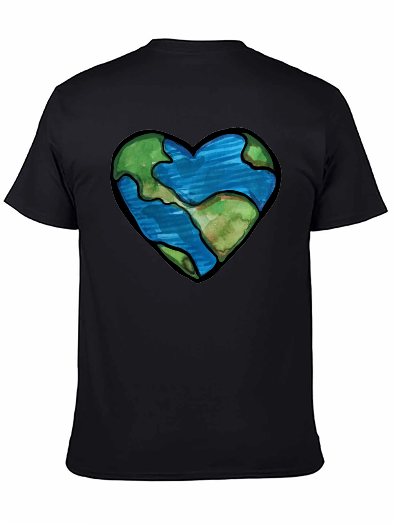 Black Earth Heart Graphic Tee - Black view 4